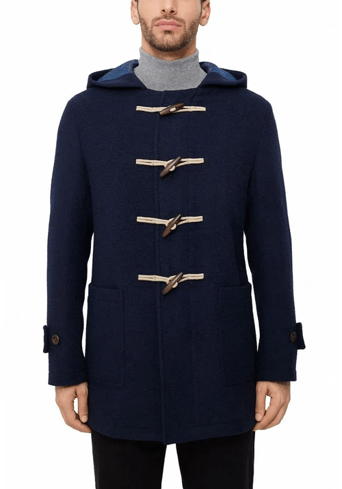 Abrigo Liso Lana Navy