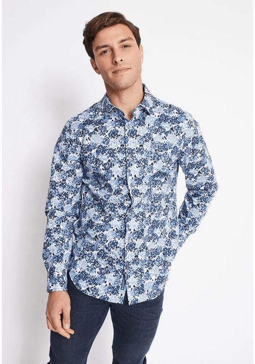 CAMISA HOMBRE MANGA LARGA STRETCH ESTAMPADA