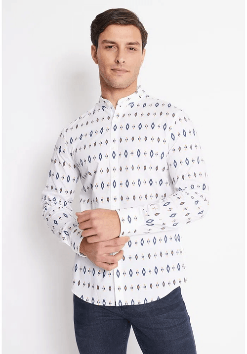 CAMISA HOMBRE MANGA LARGA STRETCH ESTAMPADA